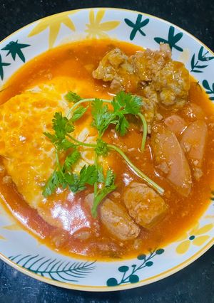 Hình của món Bánh mì chảo xíu mại.