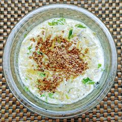 A picture of Baigan Ka Raita.