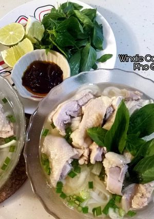 A picture of Chicken Pho with Instant Seasoning Cubes.