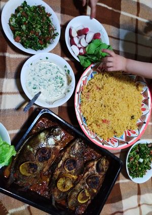 صورة لوصفة سمك بلطي ورز مبهر