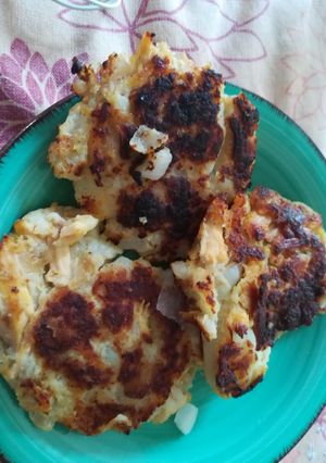 Una foto de Tortitas de patatas con pollo