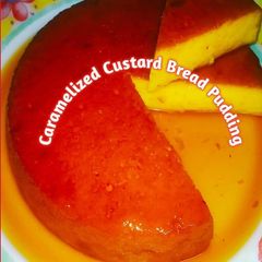 A picture of Caramelized Custard Bread Pudding.