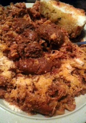 A picture of Extra Hearty Classic Italian Meat Sauce pasta.