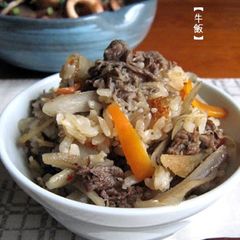 A picture of Beef, Burdock Root and Ginger Rice with Leftovers.
