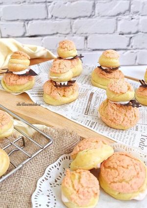 Foto resep Strawberry Sable Choux (Kue Sus Kulit renyah)