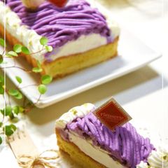 A picture of Purple Sweet Potato Mont Blanc Tart.