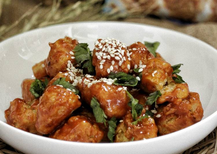 Tahu krispi saus Korea