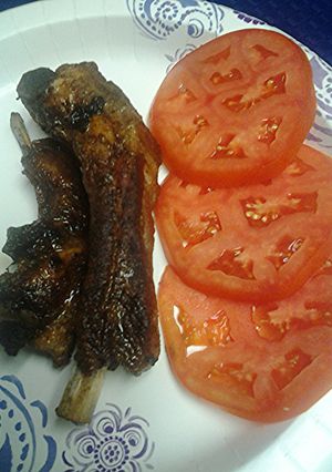 A picture of Pan fried ribs.