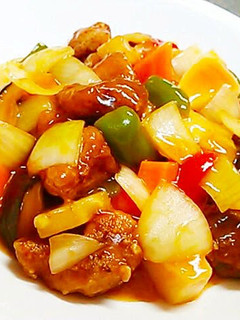 A picture of Healthy Sweet and Sour Pork Made Without Deep Frying.