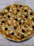 Pizza de salmón y queso azul