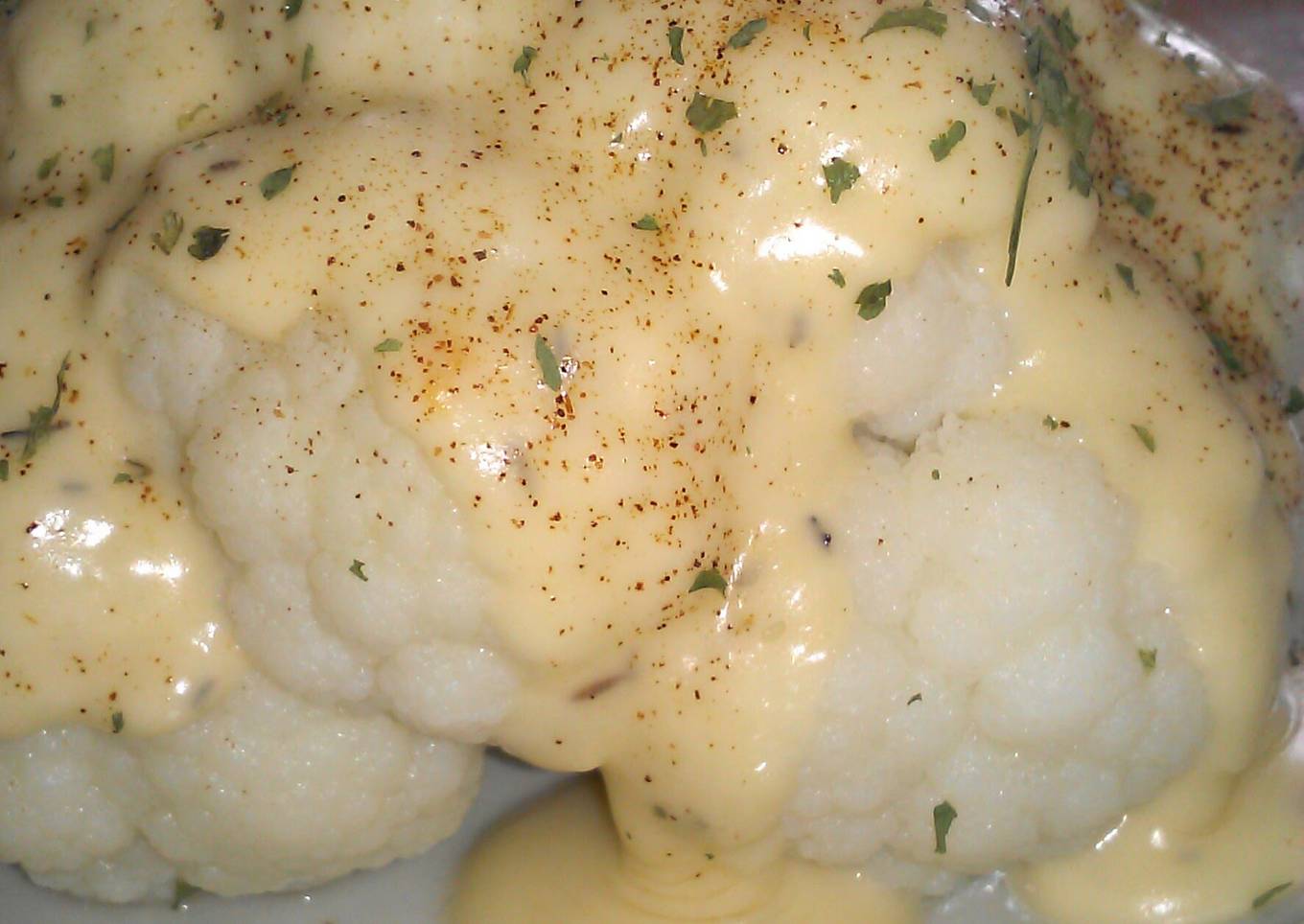 Cheese Sauce over Cauliflower