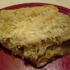 A picture of Creamy White Chicken & Artichoke Lasagna.