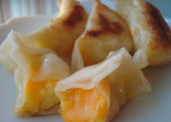 Fresh, Make Recipe Sweet Potato and Cheese Gyoza Dumplings Practical Delicious