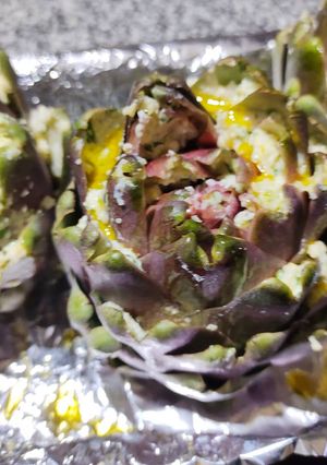 Una foto de Alcauciles rellenos al horno (muy fácil)