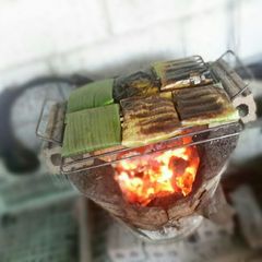 A picture of Baked Fish in Banana Leaves.