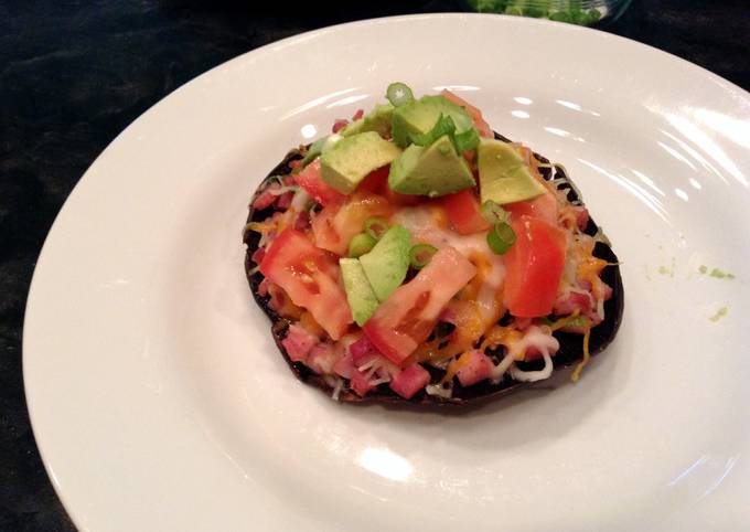 Recipe of Super Quick Homemade Portabella Mushroom With Fried, Diced
Ham And Veggies - Can Be Made Meatless