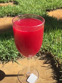 A picture of ABC juice     apple beeteroot and carrot juice.