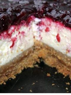 Una foto de Tarta de queso con arándanos