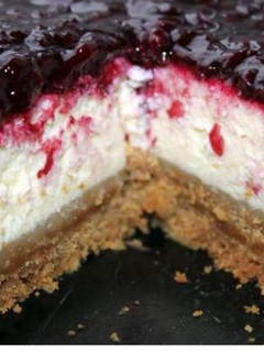Una foto de Tarta de queso con arándanos