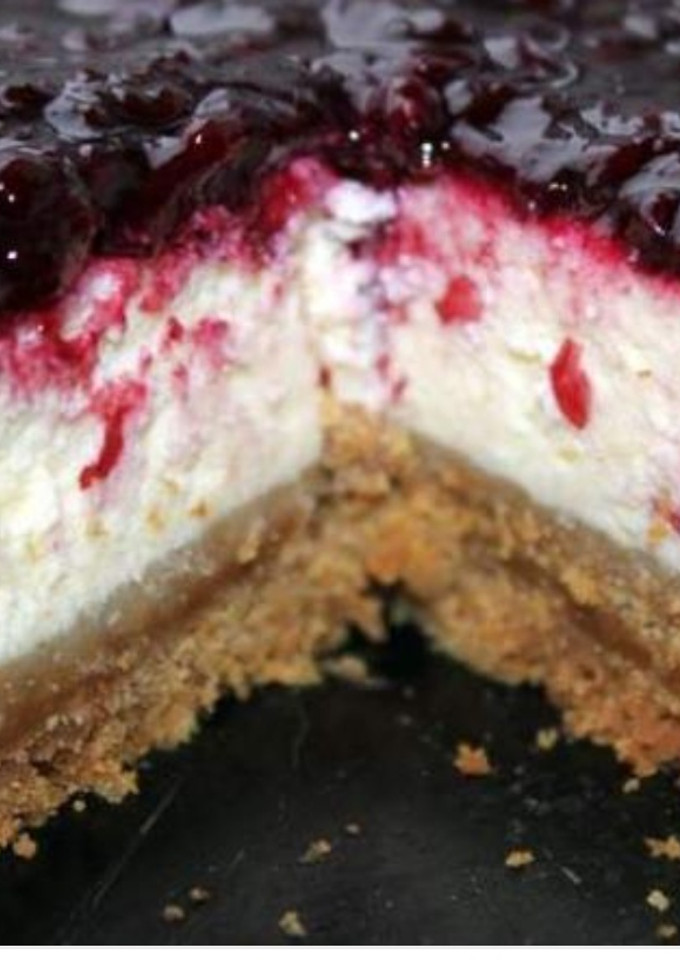 Una foto de Tarta de queso con arándanos