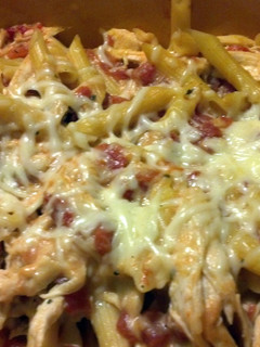 A picture of Smoked mozzarella pasta bake.
