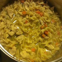 A picture of Chicken noodle soup.