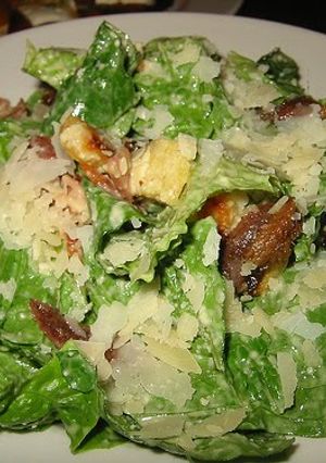 A picture of T's quick fix Ceaser Salad.