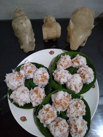 Cara Bikin Klepon ubi orange with takir daun Praktis