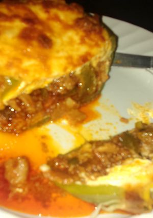 A picture of Stuffed breakfast bell pepper.