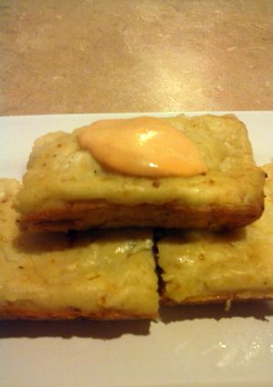 A picture of Feta and cottage cheese squares.