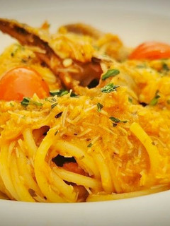 Una foto de Espaguetis a la Marinera con carne de bocas de Cangrejo