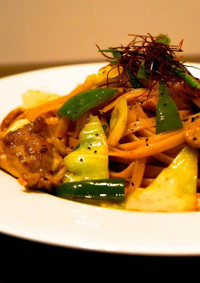 A picture of Pasta with Spring Cabbage and Twice-Cooked Pork.