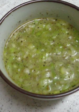 A picture of Better Than Store Bought. Salt and Leek Sauce for Grilled Beef Tongue.