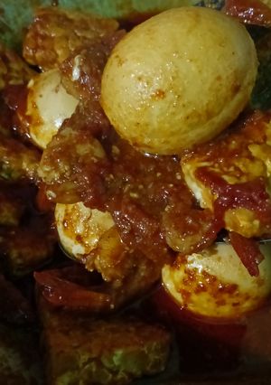 Foto resep 1298. Balado Tempe Udang Telur