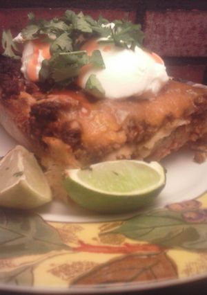A picture of Brad's layered taco bake.