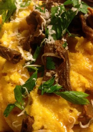 A picture of Polenta, Mushrooms and Fresh Herbs.