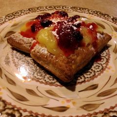A picture of Rustic lemon cranberry tartlets.