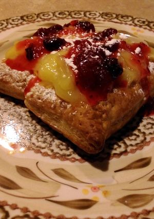 A picture of Rustic lemon cranberry tartlets.