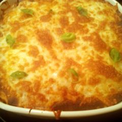 Sunshine's cornbread spaghetti A picture of Sunshine's cornbread spaghetti.