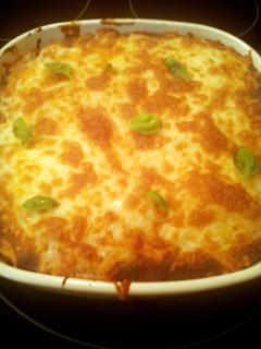 A picture of Sunshine's cornbread spaghetti.