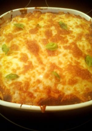A picture of Sunshine's cornbread spaghetti.