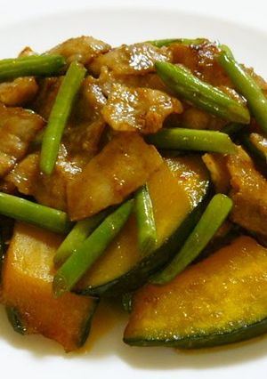 A picture of Whet Your Appetite! Stir-Fried Kabocha Squash with Chinese-Seasoning.