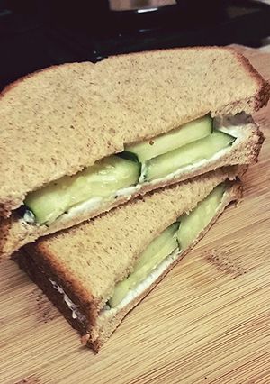 A picture of Refreshing Cucumber and Cream Cheese Sandwiches.