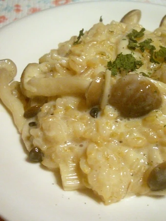Recipe Brown Rice &amp; Soy Milk Mushroom Risotto the Can Spoil the Tongue Really delicious