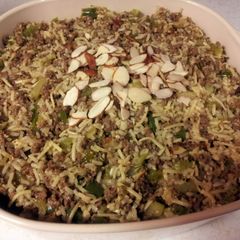 A picture of Pat's Almond Rice Casserole.