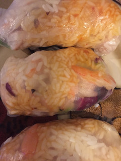 A picture of Americanized Rice Paper Rolls.