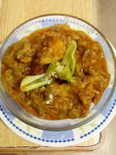 A picture of Ridge Gourd with chicken (Tori)by Nancy.
