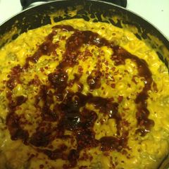 A picture of Subtract The Bun Add The Pasta Bbq Bacon Cheeseburger.