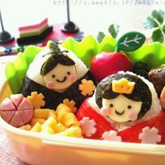 A picture of Empress & Emperor for Girls' Day Bento.