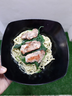 Foto resep Pasta Pesto with Grilled Chicken Breast